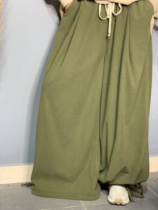 Olive Velvet Aladdin Pants - Image 4