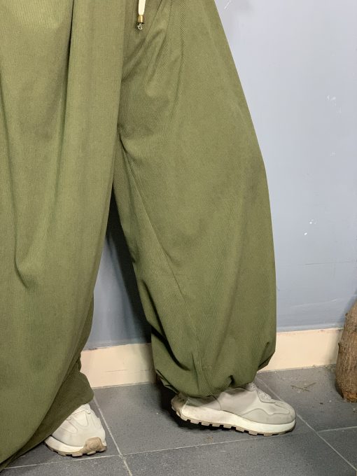 Olive Velvet Aladdin Pants - Image 6