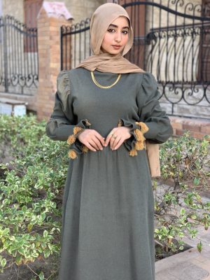 Olive Wool Dress