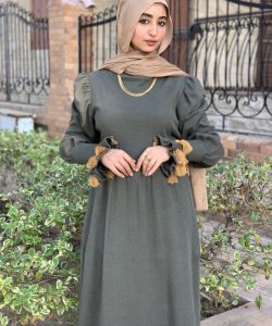 Olive Wool Dress