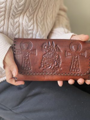 محفظة فرعوني جلد طبيعي (ب)